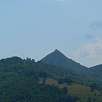 Vista atrás al Castillo de Montsegur / Hiking route Camí dels Bons Homes 