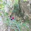 En el tramo de la escalera del Graell de Cal Pigot / Hiking route Cingles de Malanyeu 