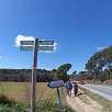 Dejamos el camino de Sant Valerià y seguimos por un lateral de la C-155 / Hiking route Vuelta a pie por Gallecs 