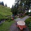 Stop number 8. Picnic area with firewood to have a barbecue / Hiking route Switzerland. Family hiking at the foot of Eiger 