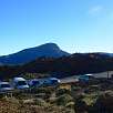 Vista atrás al parking desde el inicio del camino / Hiking route Cima del Teide 
