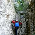 Trepadas fáciles dentro del barranco 