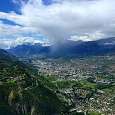 Views of the Rhone Valley with the city of Sion in the background 