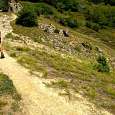Uphill path to the Balcon du Ciel viewpoint 