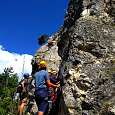 Start of the vía ferrata -very popular itinerary among families- 
