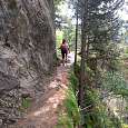 Narrow area protected with a chain 