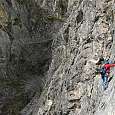 We start the ferrata looking for the suspension bridge 