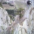 The ferrata creeps up along the central part of the Canal del Grau 