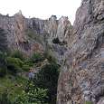 Roc del Gos in the background on the opposite side of the channel - We cannot see the ferrata yet from this point 