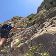 Primeras grapas de la vía ferrata 