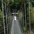 Crossing the suspension bridge 