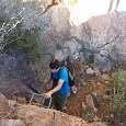 Paso final equipado con 6 grapas de vía ferrata 