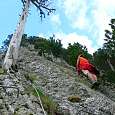 Well-equipped and slightly vertical section 