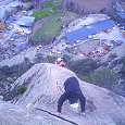 We walk along the edge once leaving the overhang´s slope behind 