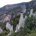 Curiosas formaciones a pie de carretera de las <em>Pyramides d´Euseigne</em> 