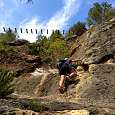 Climbing the last section of about 10 metres to the bridge 