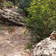 We cross the canyon following the milestones 