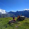 Descanso en Obere Gemsfreiheit antes de iniciar la segunda parte o tomar el escape directo a Leukerbad 