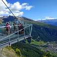 Terraza con vistas en el Gemmipass -por debajo pasa la vía ferrata de Gemmiwand 