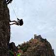 Rappelling the 5/10 meters of the practice zone 