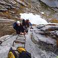 Start of the first section of via ferrata 