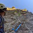 Tramo intermedio de la vía ferrata con abundante equipación 