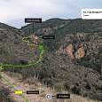 Croquis de la vía ferrata -con aproximación y regreso- 
