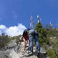 Final de la vía en la cima de Poingt Ravier 