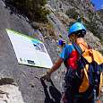 Cartel de inicio de la vía ferrata 