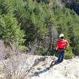 Climbing down at the end of the route 