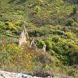 Restos de la masía de Trassera desde el Cinglat 