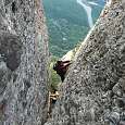 Climbing down from Santa Cecília 