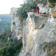 Vista del final de la vía ferrata desde el refugio de los Carlistas -rapel de 15 metros para regresar al inicio de la vía ferrata- 