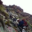 Going up with the guide and the rest of the group 