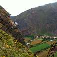Looking back at the capsules and the village of Pachar 