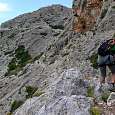 Vistas desde la ferrata al camino de aproximación y al collado 