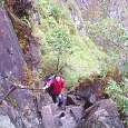 On some sections there are steel cables to grab hold of. A fall would be quite dangerous 