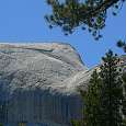 Looking back at Half Dome and the cables 
