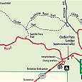 Sketch of all the trails of the park - we toured the two shortest ones - the Window Trail 5 - 1h.
 