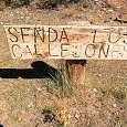 Cartel de inicio de la senda de Los Callejones 