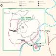 Croquis oficial de los cuatro senderos señalizados de la zona 