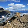 View of the 107 metre-long walkway over the Scex Rouge with the Oldenhorn (3,123 m) on the left 