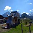 Another view of the cow with Jungfrau and Eiger in the background 