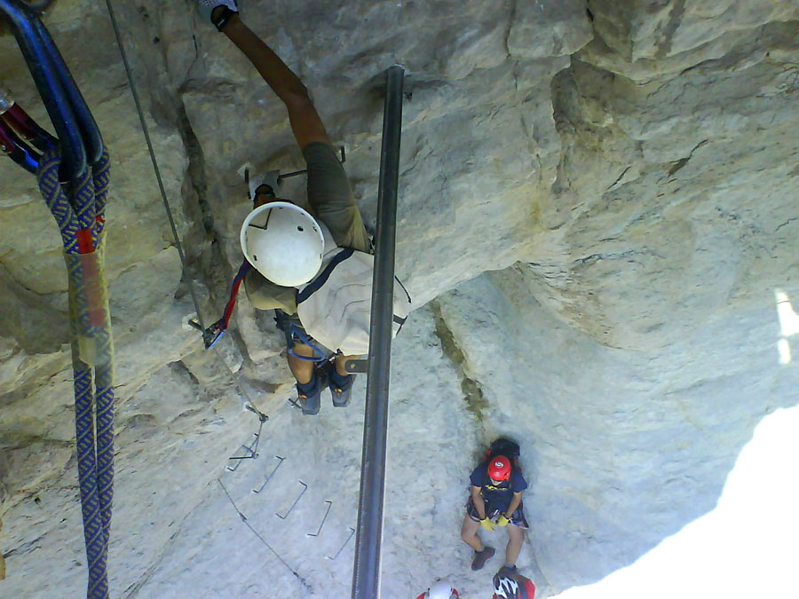 Desplome previo a la escalera colgada 