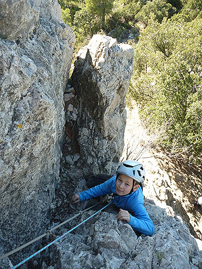 Sector más vertical equipado con cuerda 