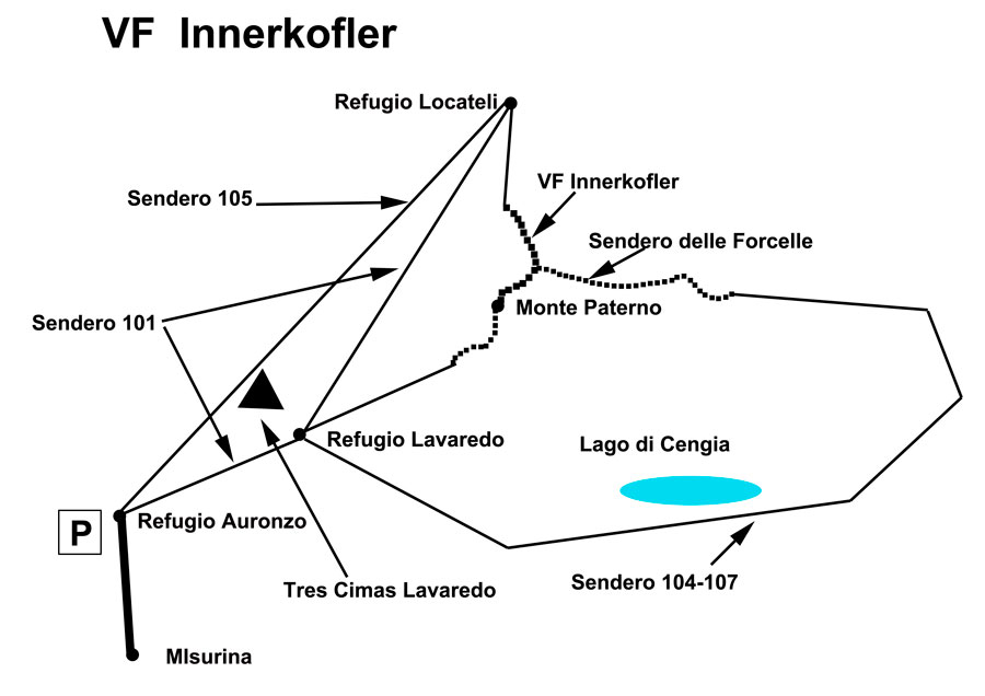 Croquis de senderos de la zona 