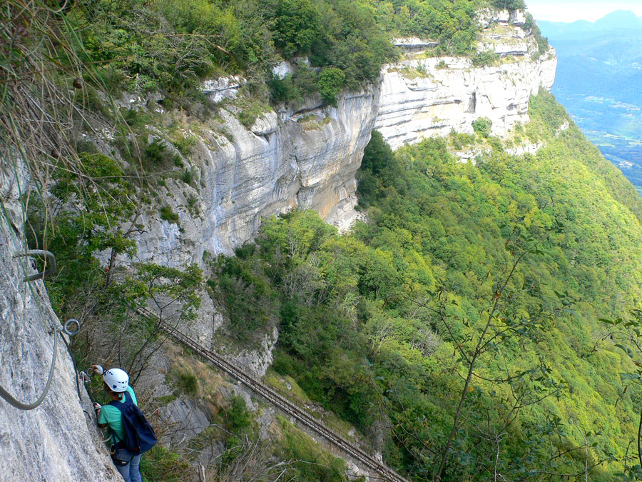 Las vías del funicular a nuestros pies 