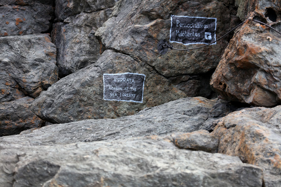 Indicador del inicio de la vía ferrata 