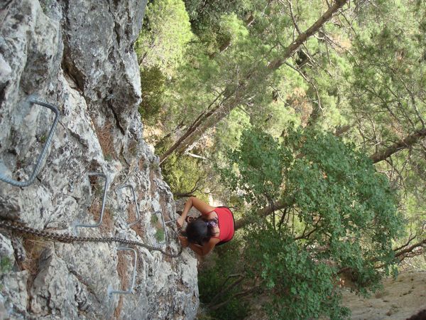 Bajando por el tramo más vertical 