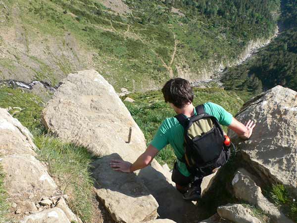 De bajada el primer tramo es el más vertical 
